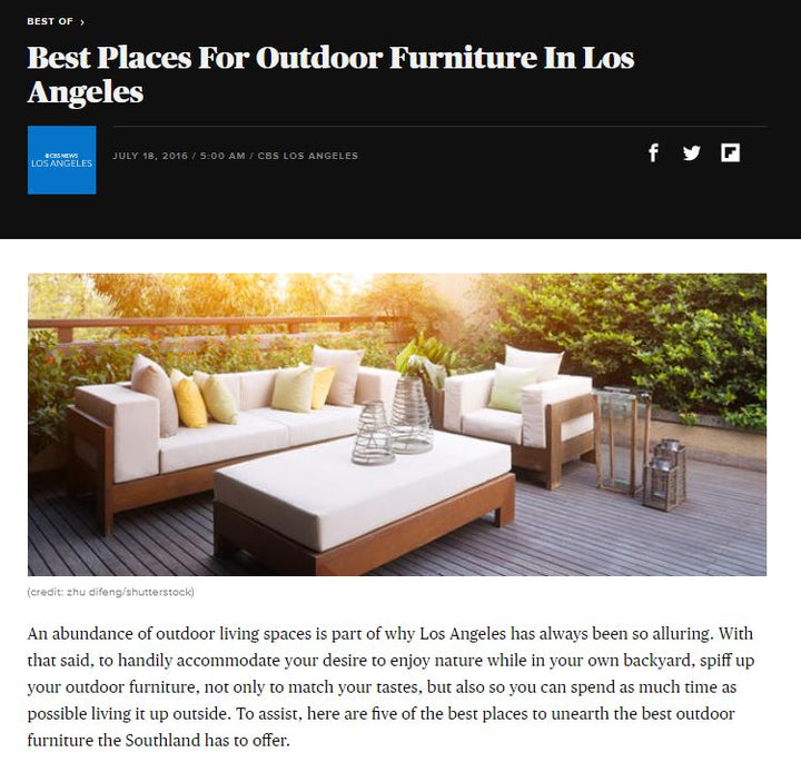 Pacific Patio Furniture Named One of The “Best Places For Outdoor Furniture In Los Angeles”