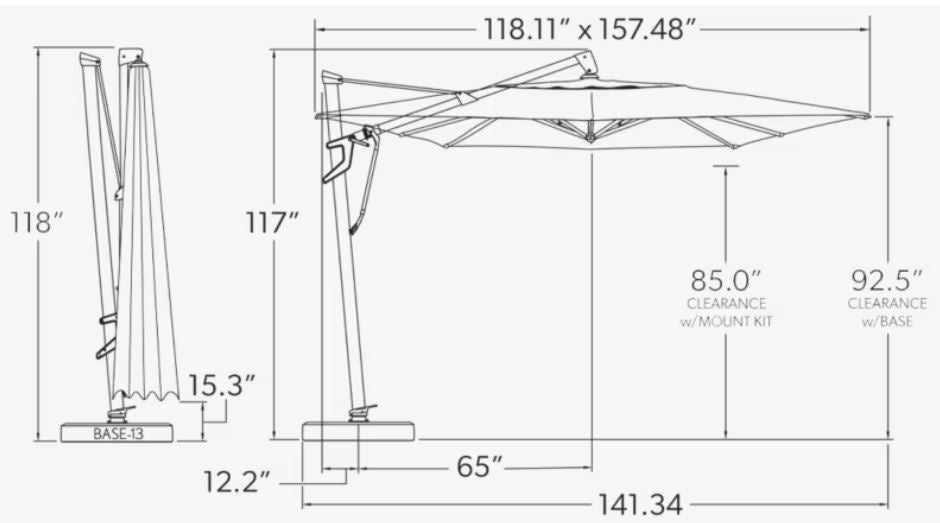 Treasure Garden 10x13 AKZ Plus Starlux Cantilever – Pacific Patio