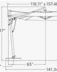 10x13' Starlux AKZ Plus Cantilever Umbrella