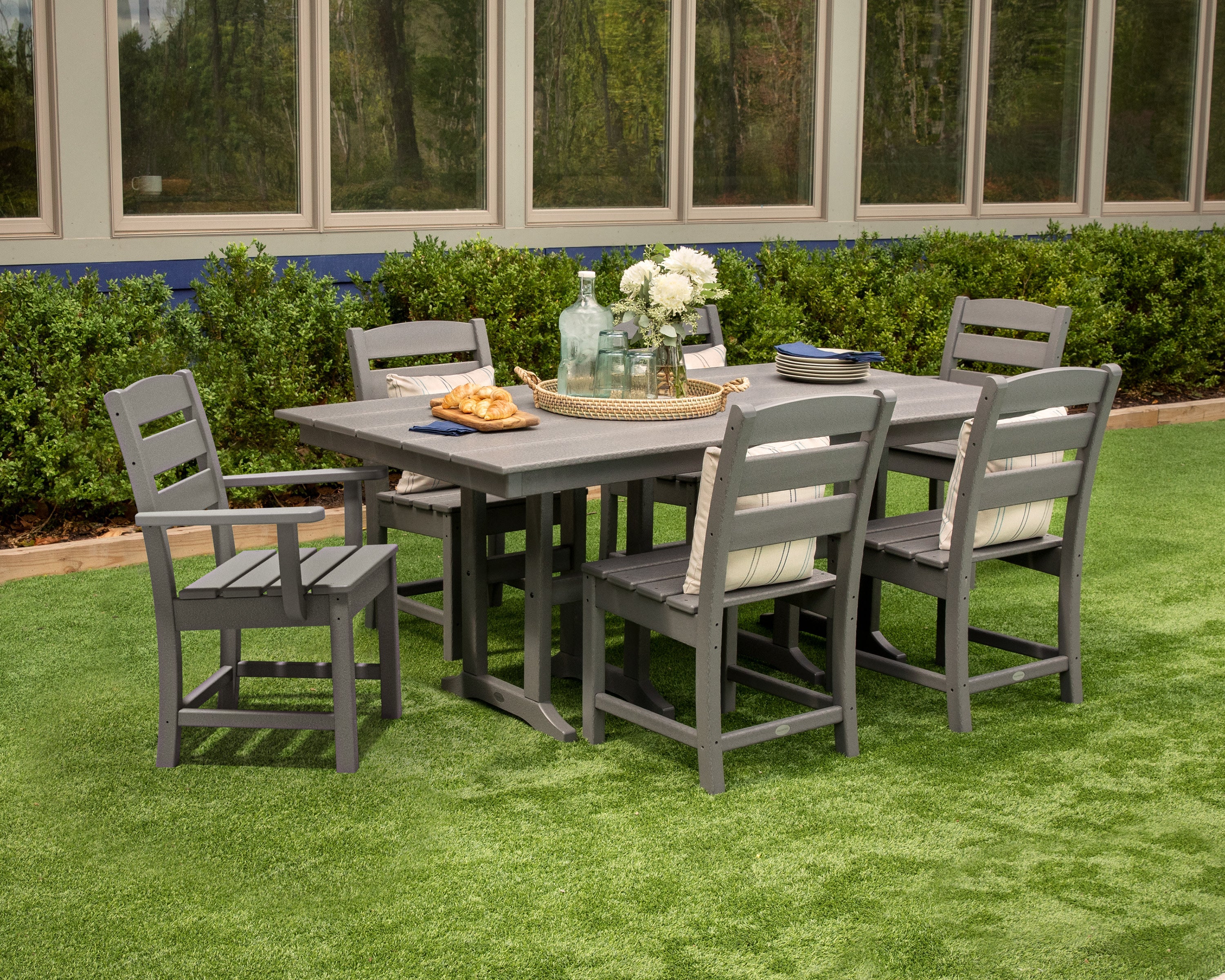 Lakeside 7-Piece Farmhouse Dining Set – Pacific Patio Furniture
