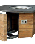 Teak 48" Rd Hexagon Fire Table