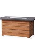 Teak Rectangle Hexagon Fire Table