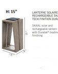 Skaal Solar Teak Lantern