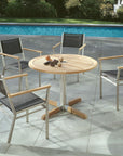 Equinox 40in Round Pedestal Table Teak Top