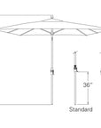 Treasure Garden 8x10' Auto Tilt Rectangle Market Umbrella