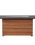Teak Rectangle Hexagon Fire Table