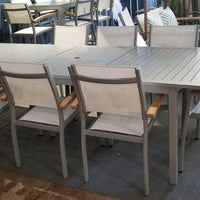 Compass Aluminum Slat Extension Dining Table