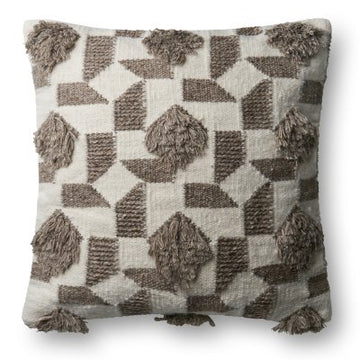 Natural Brown Fringe  Pillow