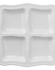 White Rope Rectangle 13 in. Chip n Dip White