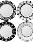 Black & White 6 in. Appetizer Plates - Set of 4