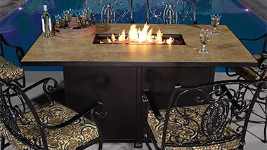 Elba Rectangle Counter Height Fire Pit – Pacific Patio Furniture