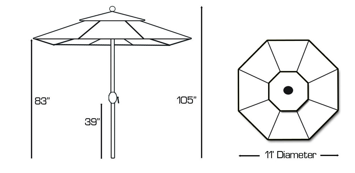 11&#39; Deluxe Auto Tilt Umbrella