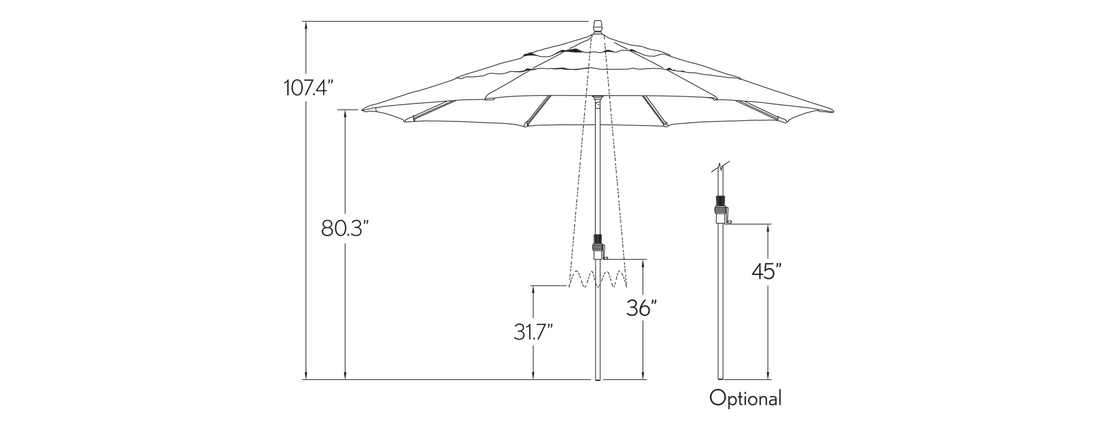 11' Collar Tilt Umbrella