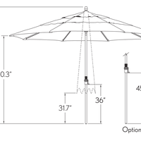 11' Collar Tilt Umbrella