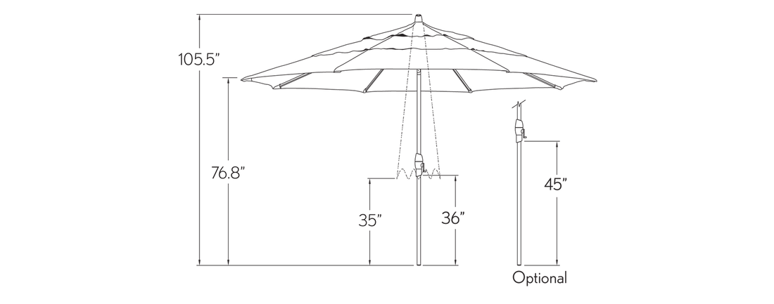 11' Auto Tilt Umbrella