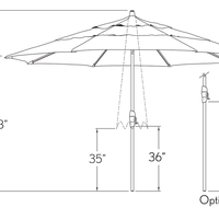 11' Auto Tilt Umbrella