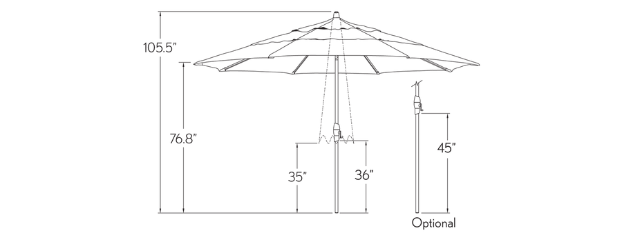 11' Auto Tilt Umbrella