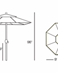 9' Deluxe Auto Tilt Umbrella