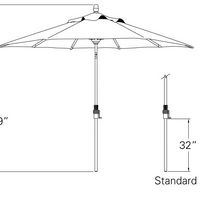 Treasure Garden 9ft Collar Tilt Octagon Market Umbrella