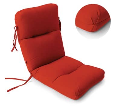 High Back  Seat Cushion - Canvas Jockey Red