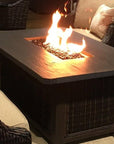 Erie 36x58" Walnut Rectangular Fire Pit