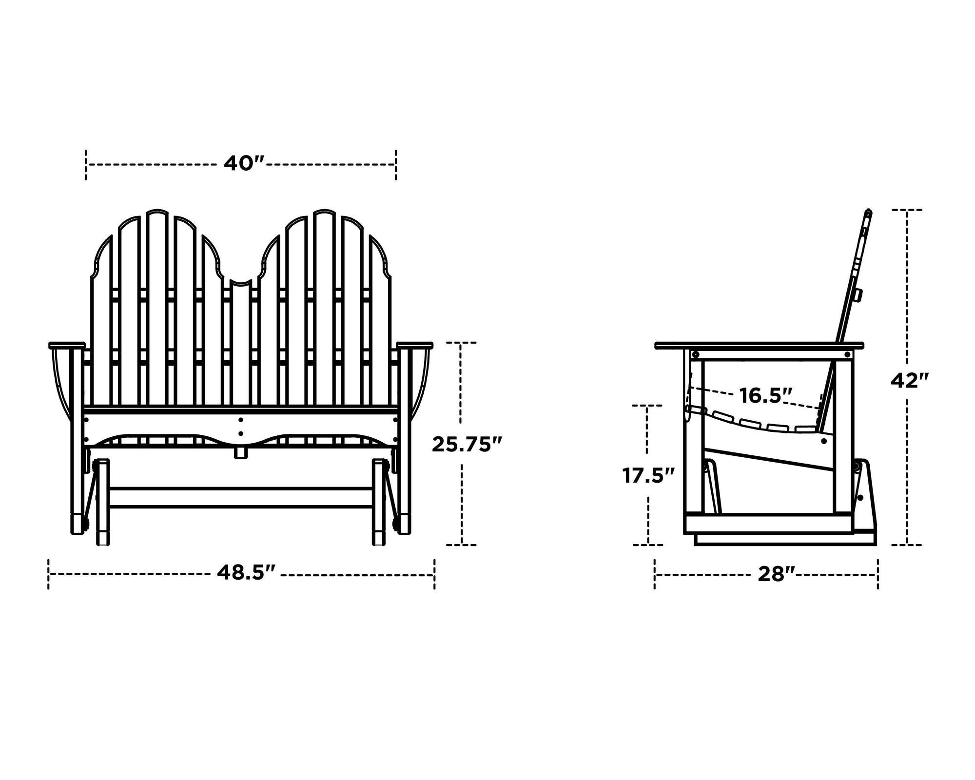 Classic Adirondack 48&quot; Glider