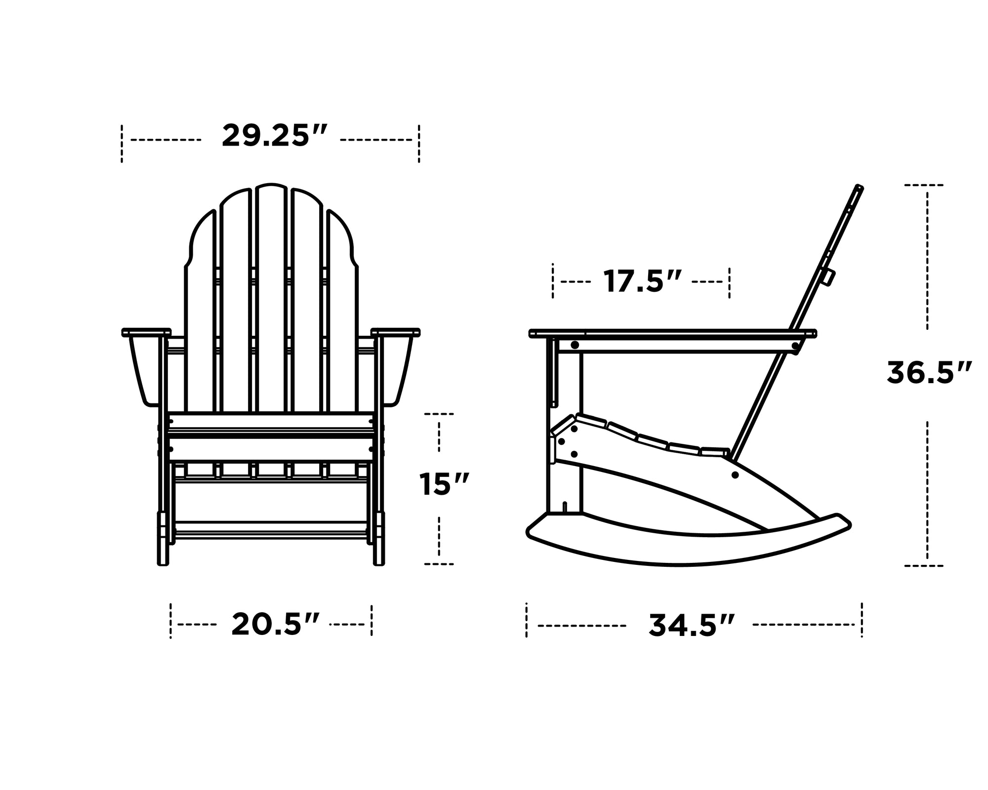 Vineyard Adirondack Rocking Chair