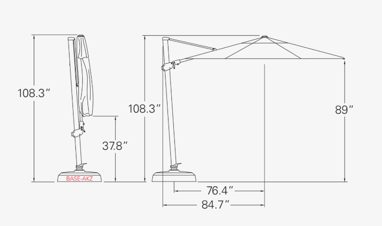 11.5' AG25T Octagon Cantilever Umbrella