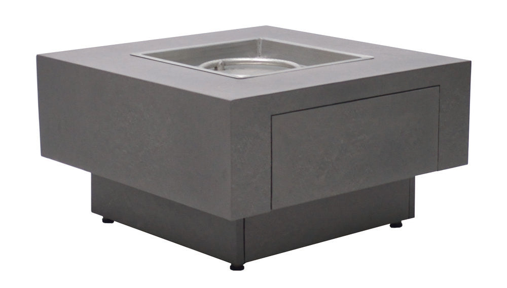 Faux Concrete 32" Sq Aluminum Fire Pit