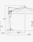 13' Starlux AKZ Plus Cantilever Umbrella