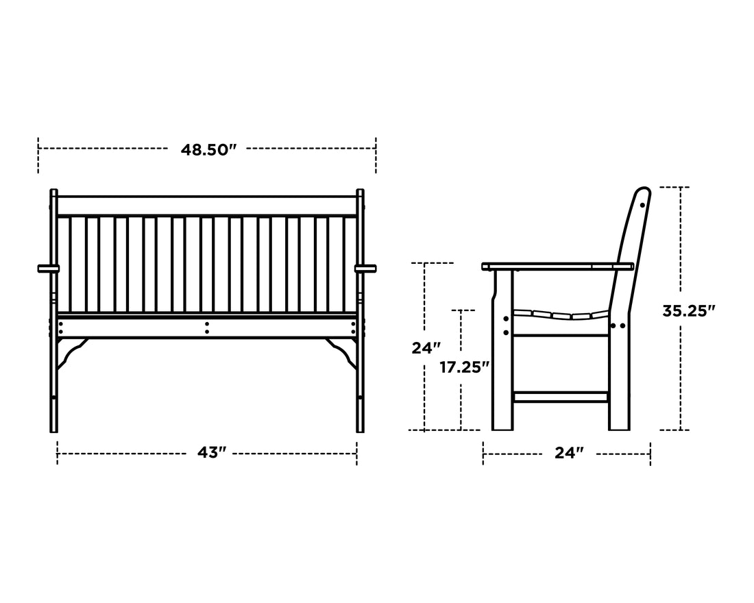 Vineyard 48" Bench