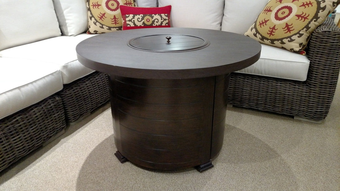 Erie Walnut Round Fire Pit