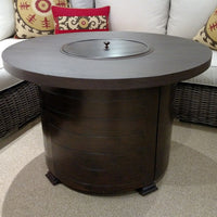 Erie Walnut Round Fire Pit