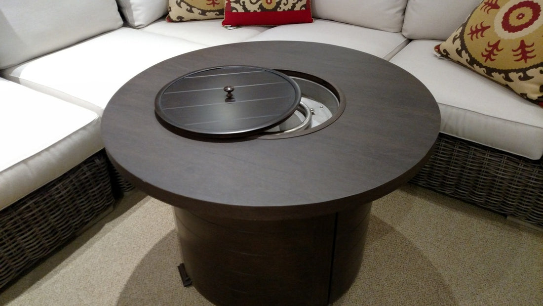 Erie Walnut Round Fire Pit