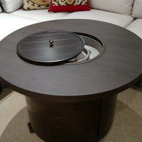 Erie Walnut Round Fire Pit