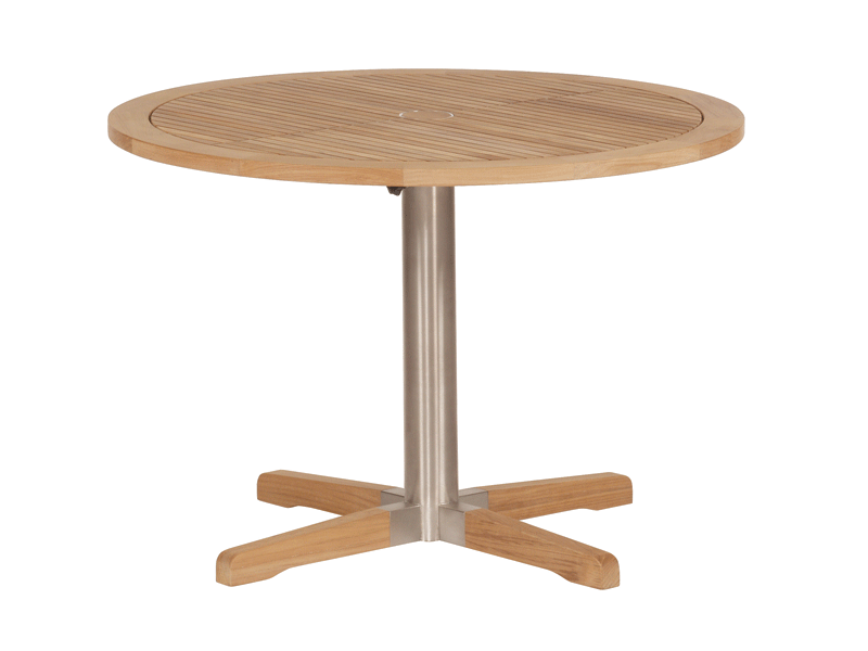 Equinox 40in Round Pedestal Table Teak Top