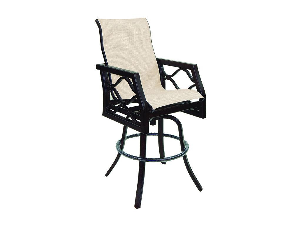 Villa Bianca High Back Sling Swiveling Bar Stool