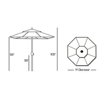 Galtech - 789 - Deluxe Auto Tilt - 11'  Octagon Umbrella