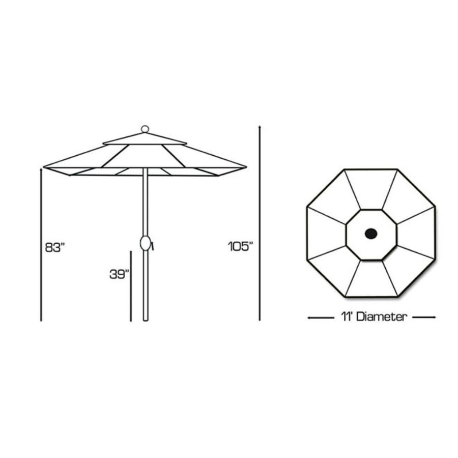 Galtech - 789 - Deluxe Auto Tilt - 11'  Octagon Umbrella