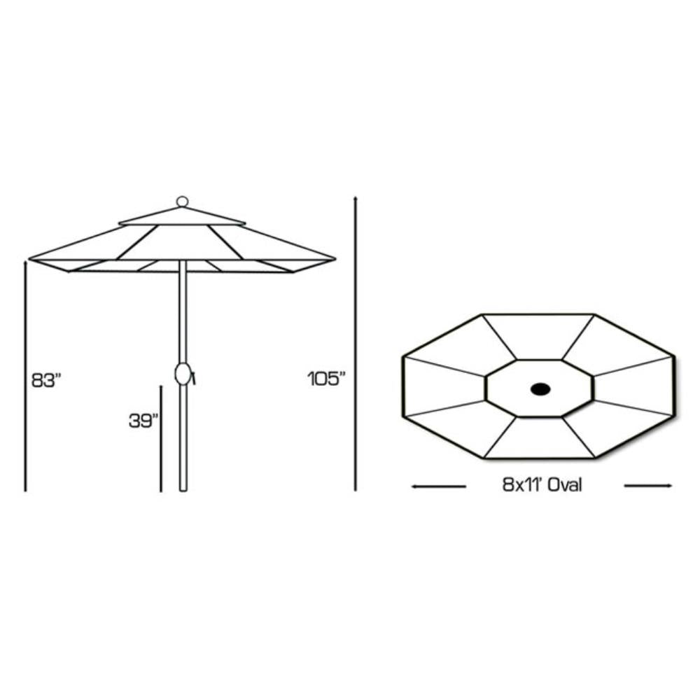 Galtech - 779 - Deluxe Auto Tilt - 8' x 11' Oval Umbrella