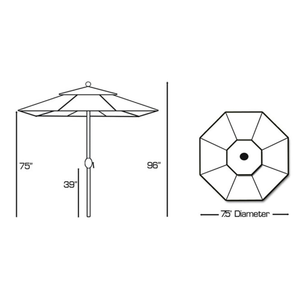 Galtech - 727 - Deluxe Auto Tilt - 7.5' Octagon Umbrella