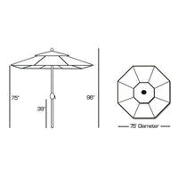 Galtech - 727 - Deluxe Auto Tilt - 7.5' Octagon Umbrella