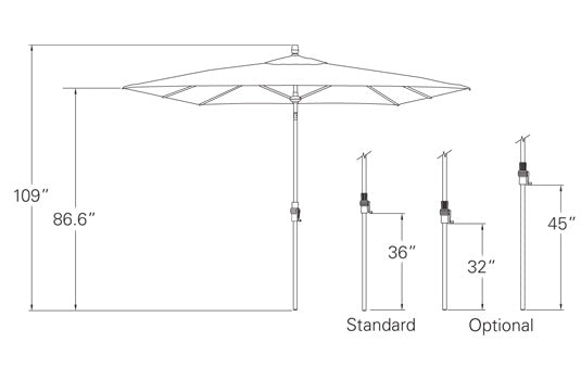 Treasure Garden 8x10' Auto Tilt Rectangle Market Umbrella