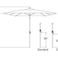 Treasure Garden 8x10' Auto Tilt Rectangle Market Umbrella