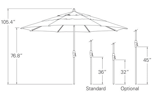 Treasure Garden 11ft Auto Tilt Octagon Market Umbrella