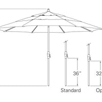 Treasure Garden 11ft Auto Tilt Octagon Market Umbrella