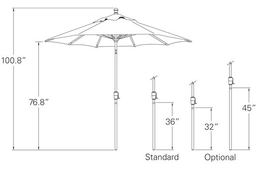 Treasure Garden 7.5ft Push Button Tilt Octagon Market Umbrella