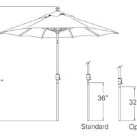 Treasure Garden 7.5ft Push Button Tilt Octagon Market Umbrella