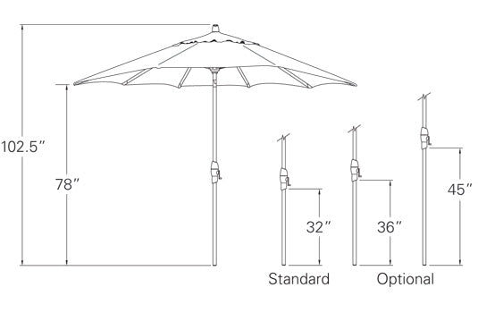 Treasure Garden 9ft Auto Tilt Octagon Market Umbrella