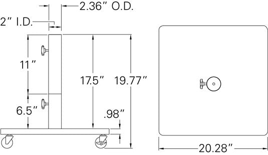 Treasure Garden Steel Square Umbrella Base with Casters